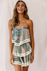 Palau Tassel-Trimmed Paisley Skirt Olive