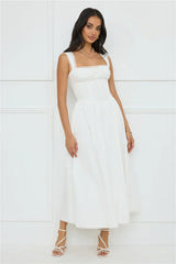 Luxe Serene Midi Dress White
