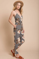 Izabella Grey Floral Jumpsuit