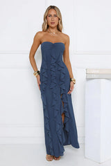 Twirl Queen Strapless Maxi Dress Teal