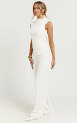 Paxton Pants - High Waisted Straight Leg Pants in Cream
