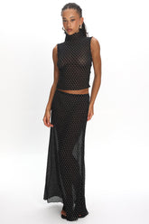 LIONESS Ford Maxi Skirt Onyx Polka