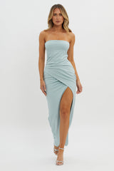 Evette Strapless Split Maxi Dress Sage