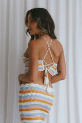 Soul Sister Tied Back Crochet Crop Top Blush
