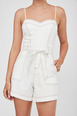 Laureen Pocket Romper White