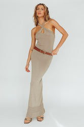 Nalu Keyhole Knit Maxi Dress Sand