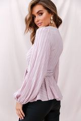 Macy Fit & Flare Wrap Top Mauve