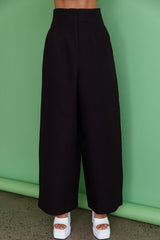 Starke High Waist Wide Leg Pants Black