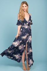 Shelby Off The Shoulder Maxi Dress Navy