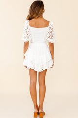 Star Crossed Lover Bust Tie Crop Top White