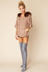 Sarie Faux Fur Sweater Mocha