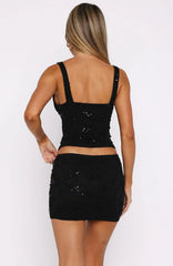 I Own My Night Lace Top Black