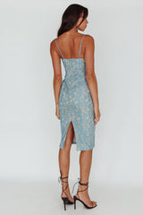 Aura Lace Midi Dress Midnight Blue
