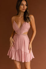 Santorini Sunset Cami Strap Cut-Out Dress Blush
