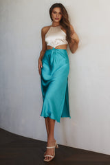 Utopia Cut-Out Waist Midi Dress Blue