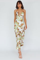 Egypt Cami Strap Maxi Dress Print Green
