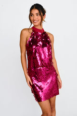 She's So LA Sequin Top Hot Pink