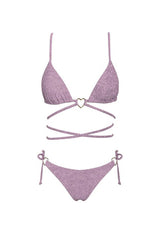Summer Love Strappy Bikini Top Rose Shimmer