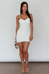 Under The Stars Lace Mini Dress White