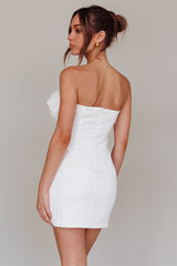 Elara Frill Neckline Mini Dress Off White