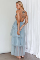 Auguste Tiered Frill Midi Dress Sage Green