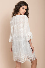 Laurie Floral Cardigan White