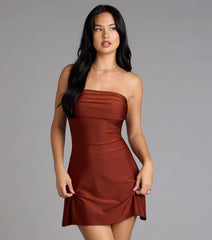 No Effort Drama Lace-Up Mini Dress